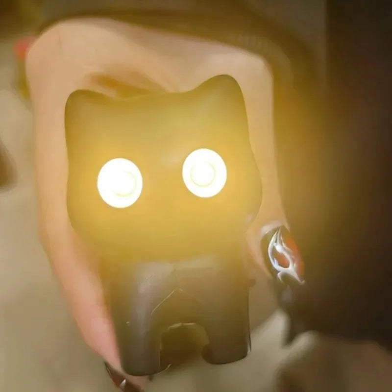 Cute LED Cat Keychain Night Light with Meowing Sound - Perfect Gift!