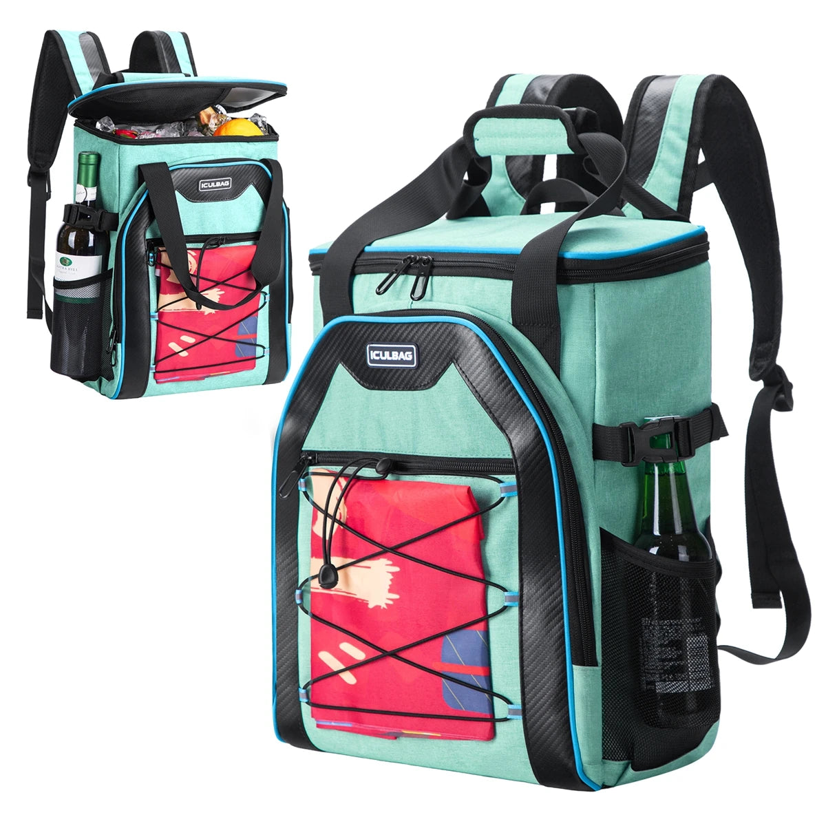 Iculbag Insulated Cooler Backpack - 20Cans Leak-Proof for Outdoor Fun