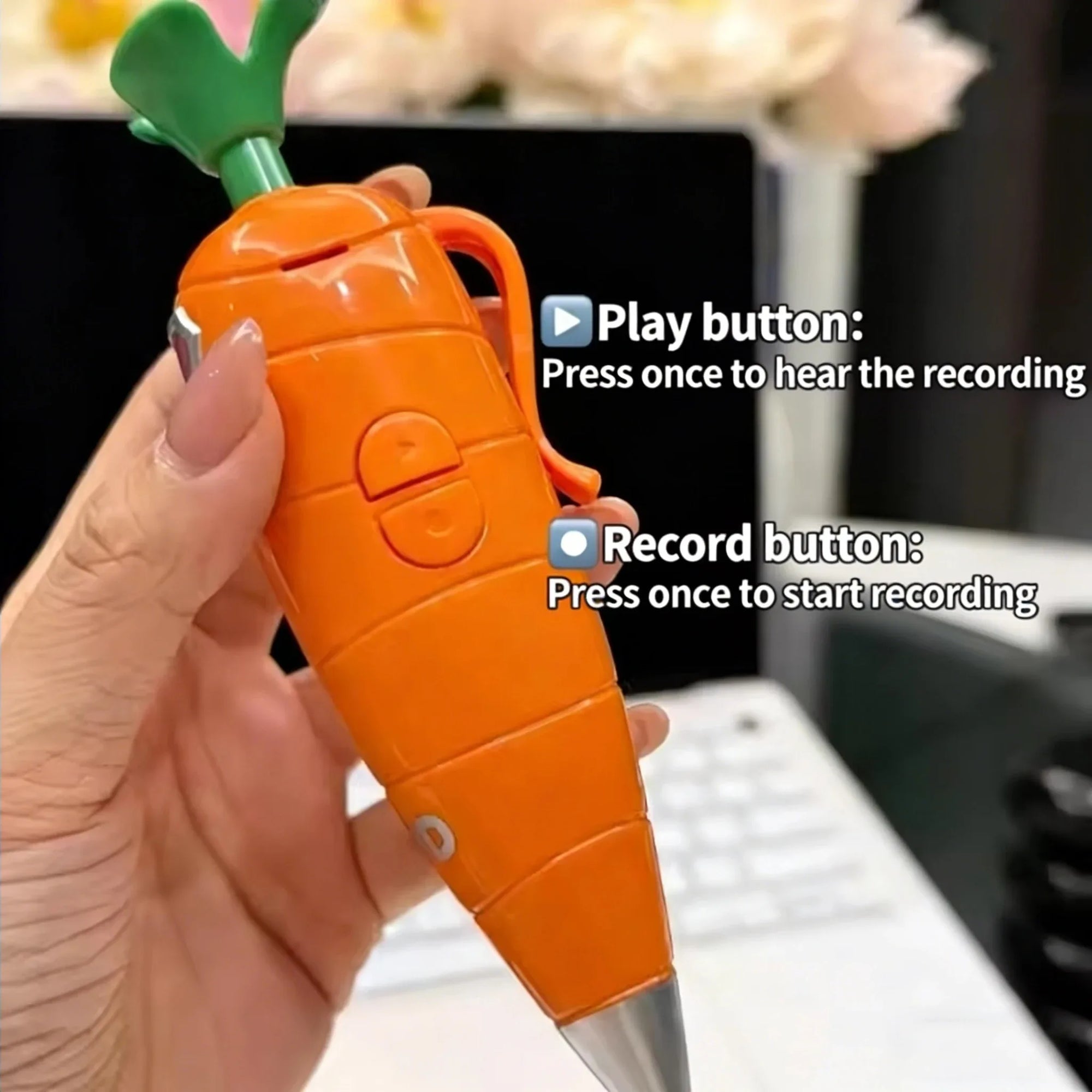 Creative Zootopia Carrot Voice Recorder Pen - Fun Kids Ballpoint Pen