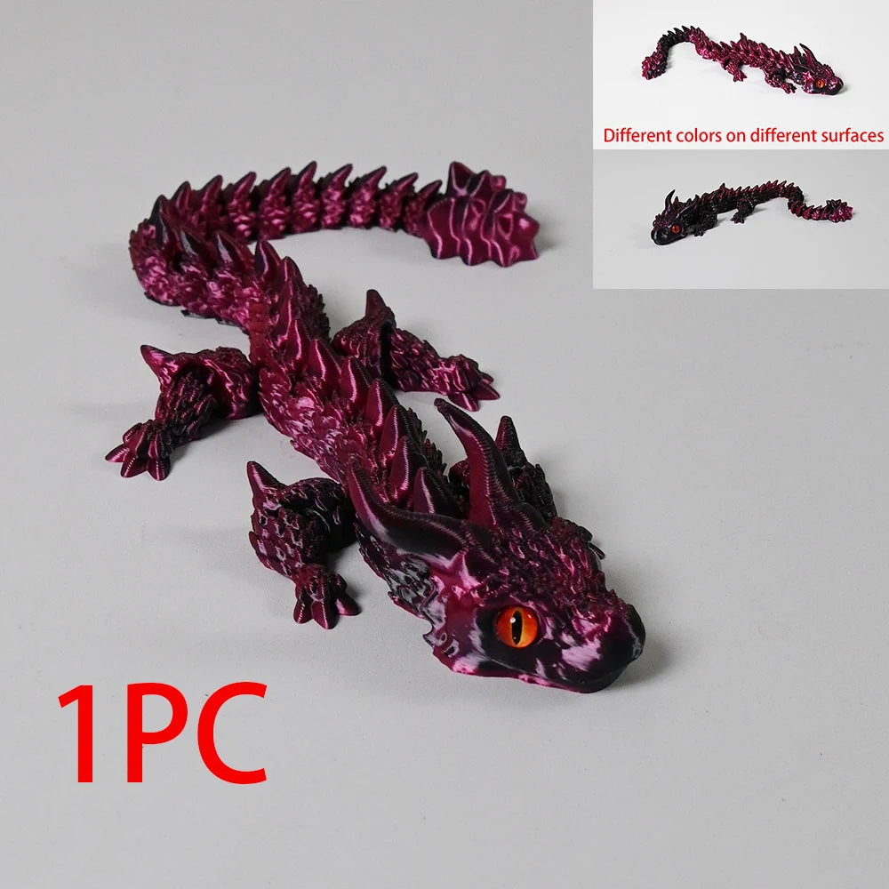 3D Printed Double-Horned Dragon Figurine - Unique Car & Home Decor