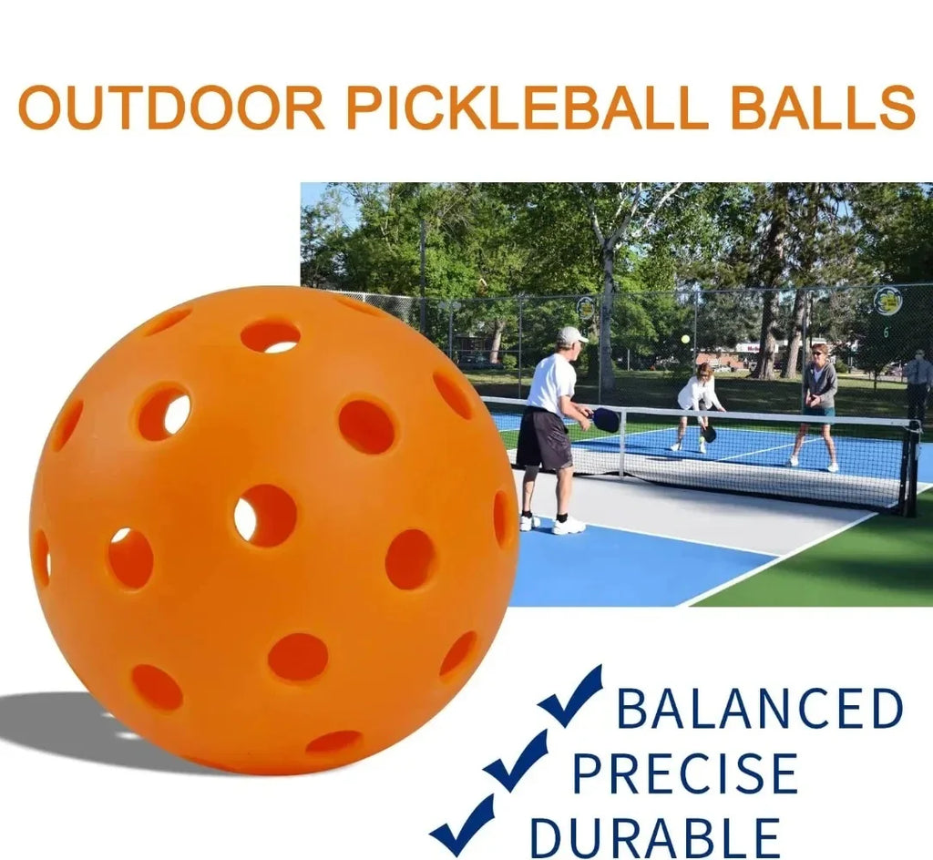 12 Pack Durable 74MM Outdoor Pickleballs - Competition Ready
