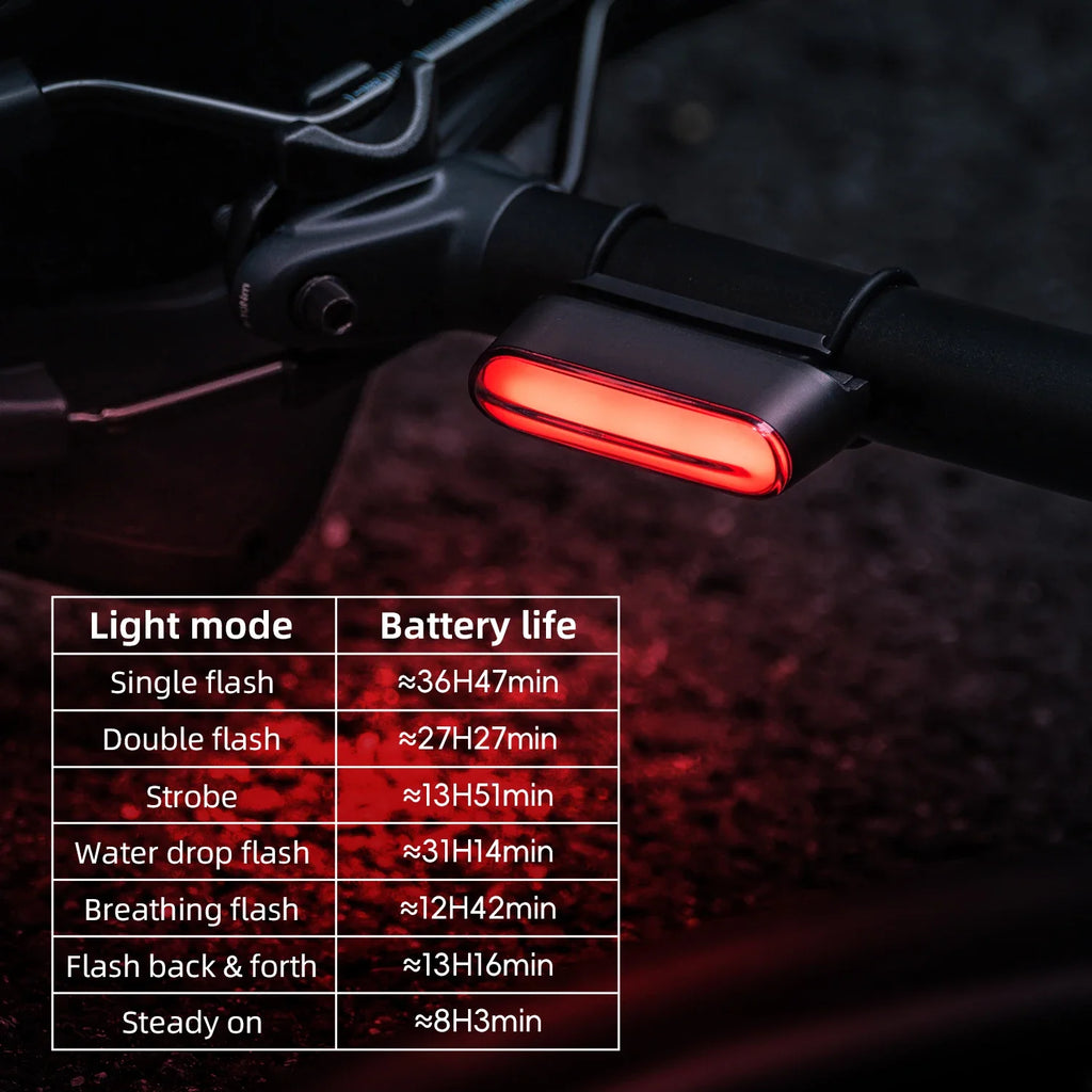 ROCKBROS 7-Mode Rechargeable Bike Tail Light with Smart Brake Sensor