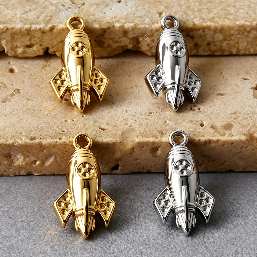 4pcs Funny Transportation Charms - Stainless Steel Pendants for DIY
