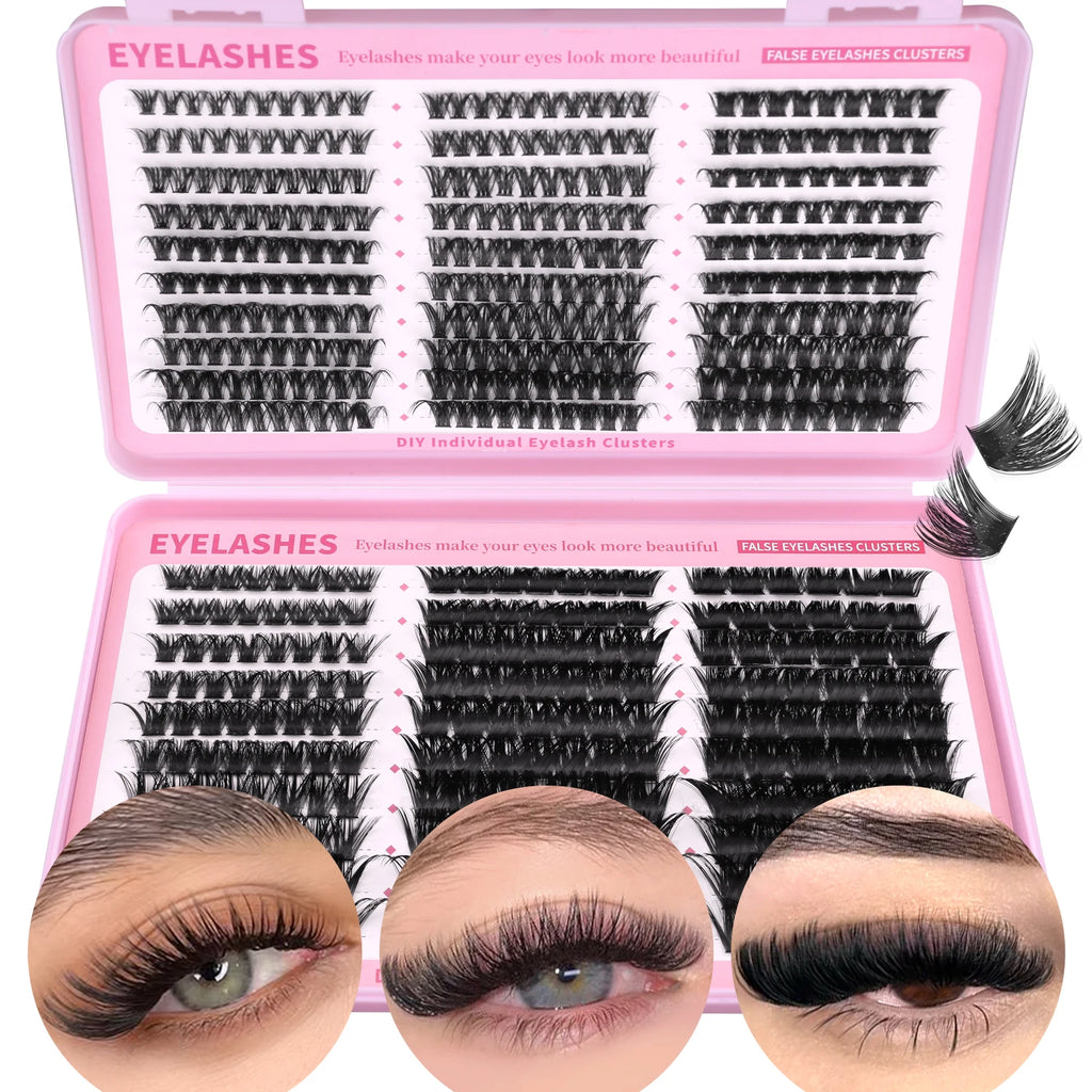 GROINNEYA 510pcs D Curl Fluffy Lashes – 6 Styles, 8-16mm Wispy Extensions