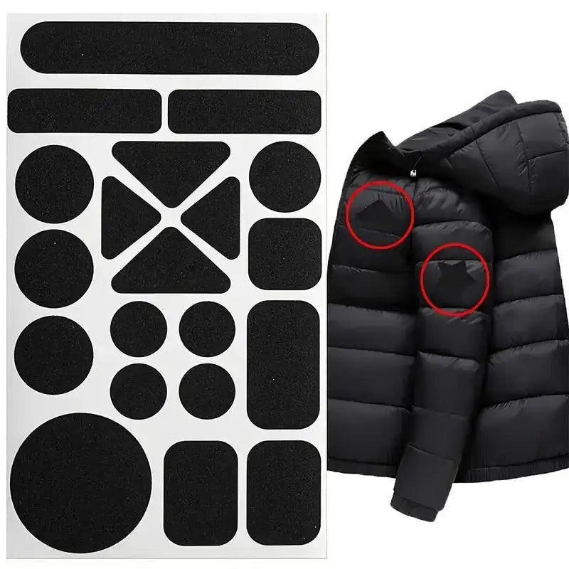 Instant Self-Adhesive Heavy-Duty Fabric Repair Patch - Black
