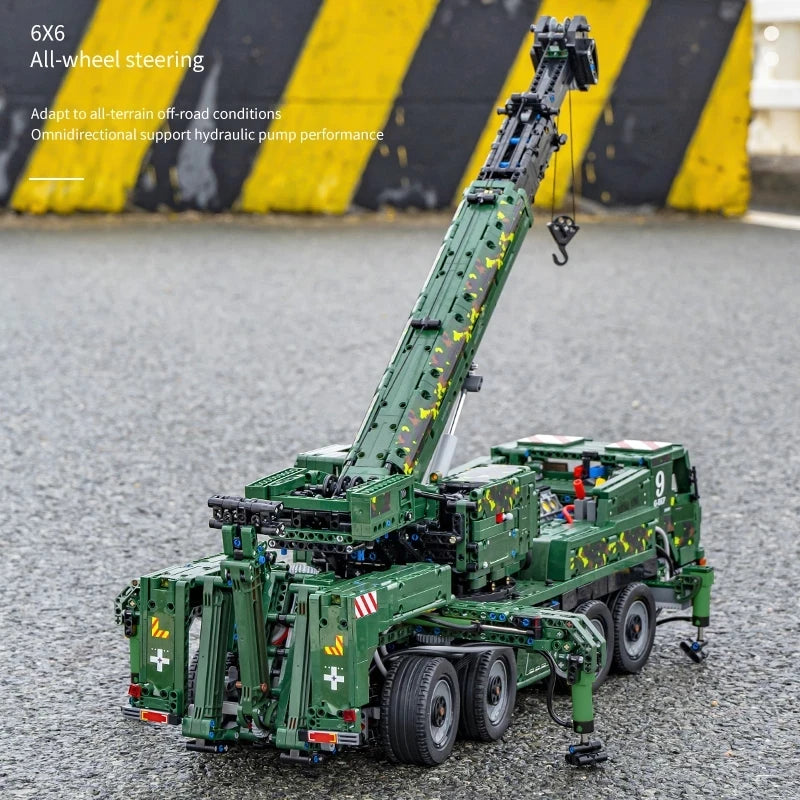 5539pcs Military Armoured Recovery Crane Building Blocks for Kids