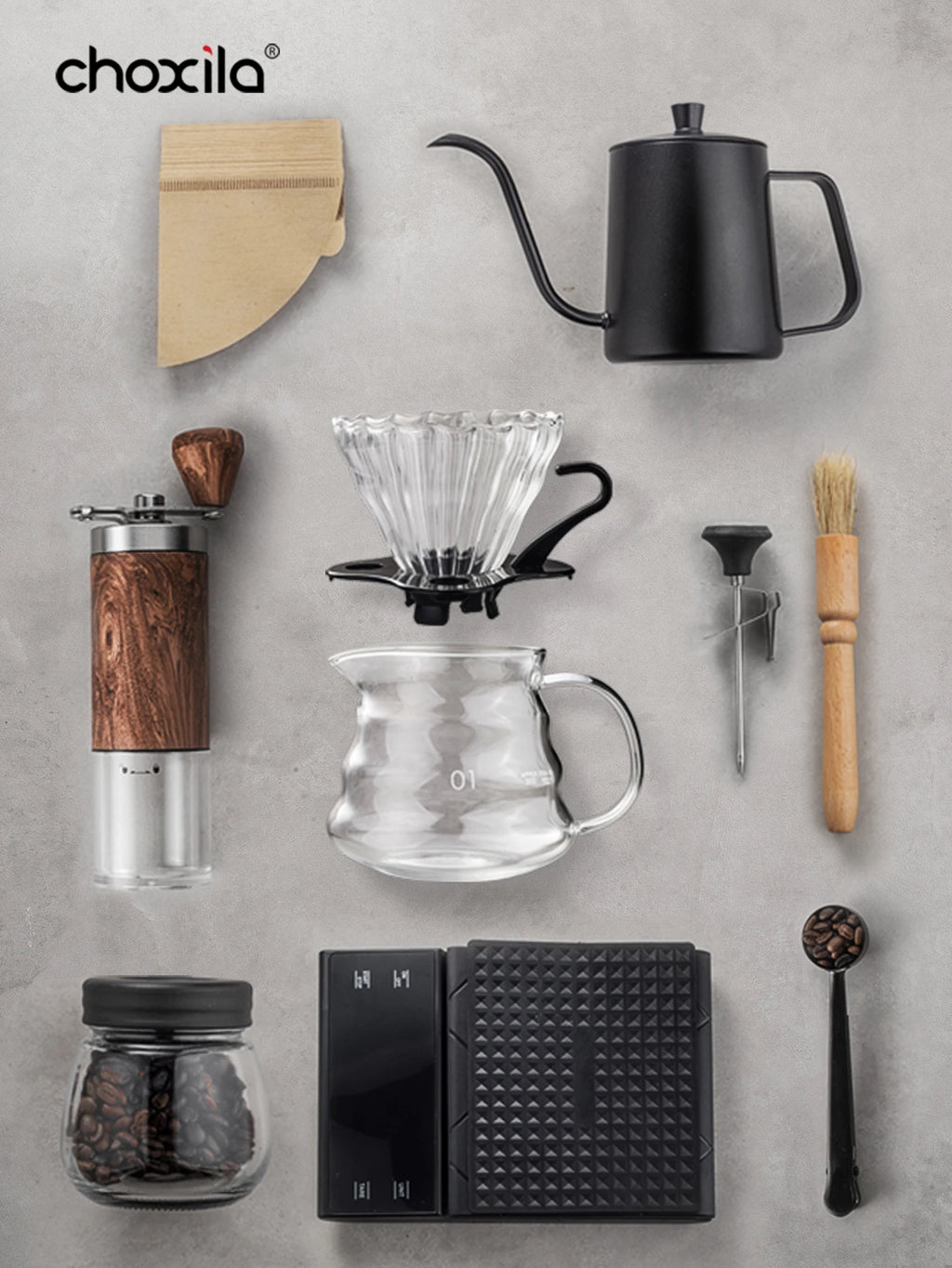 Choxila Portable Pour Over Coffee Maker Set - Travel Coffee Kit