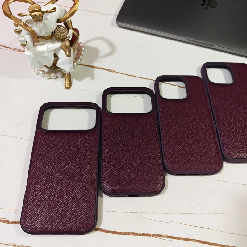 Stylish Premium Leather Epsom Texture iPhone Case for Ultimate Protection