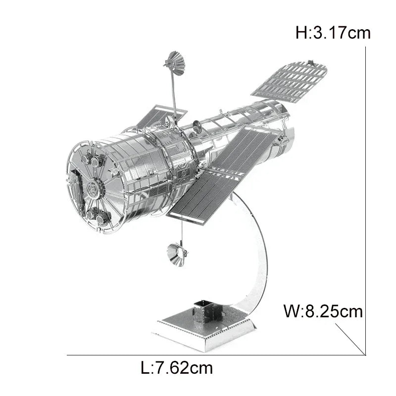 3D Metal Spacecraft Puzzle - Hubble Telescope & Mars Rover Model