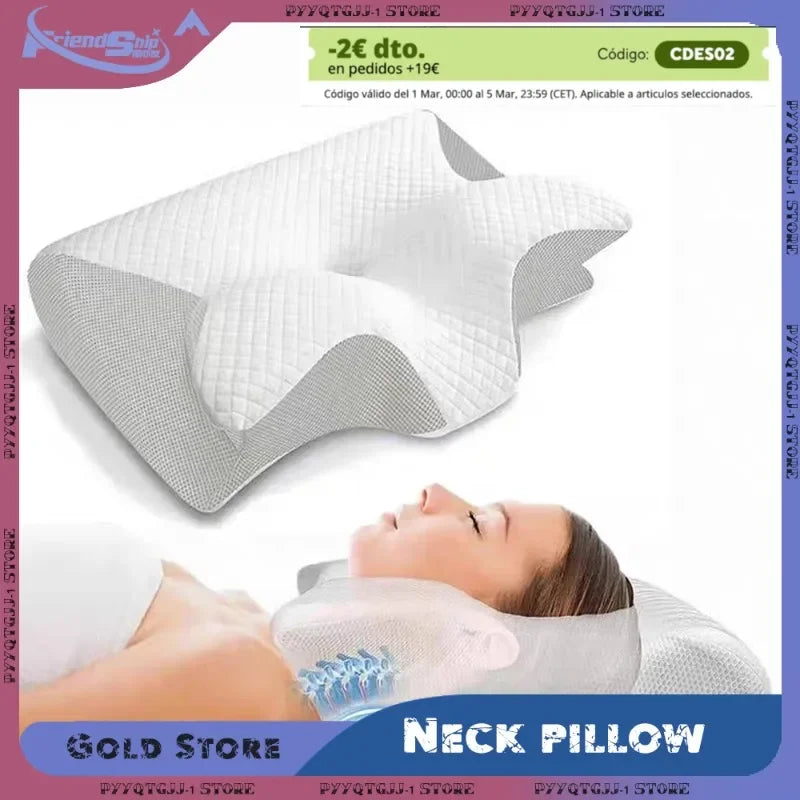 Ergonomic Memory Foam Pillow for Neck Pain Relief & Comfort