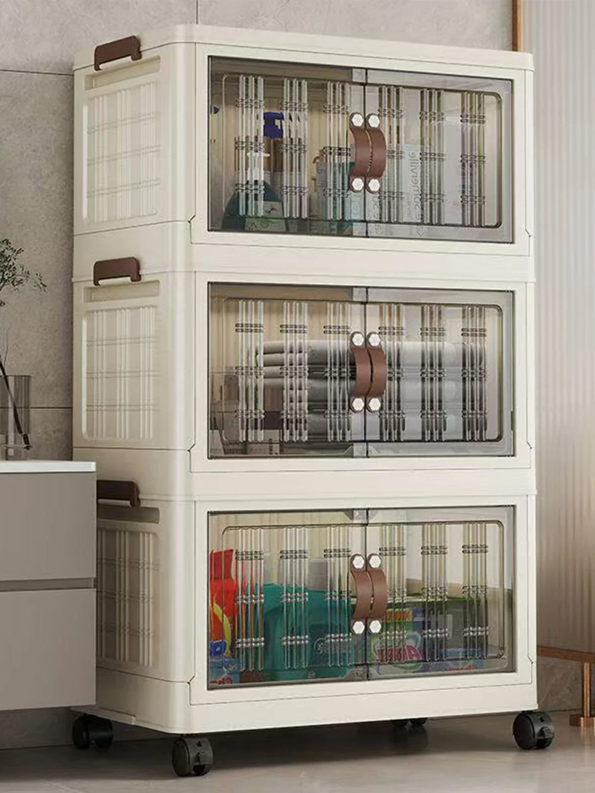 Eco-Friendly Large Capacity Folding Storage Cabinet - Space Saver