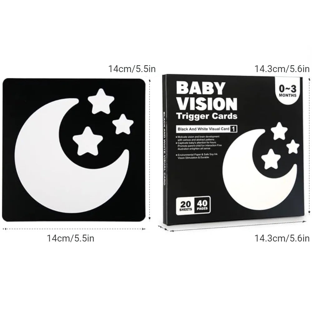 Montessori Baby Vision Cards - High Contrast Flash Cards for 0-12 Months