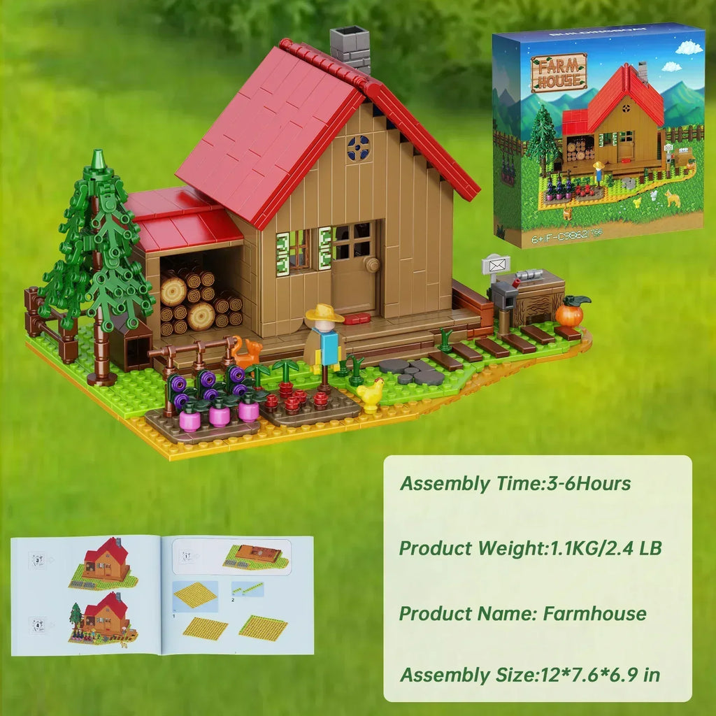 766PCS Creative Farm Building Blocks - Educational Toy for Kids