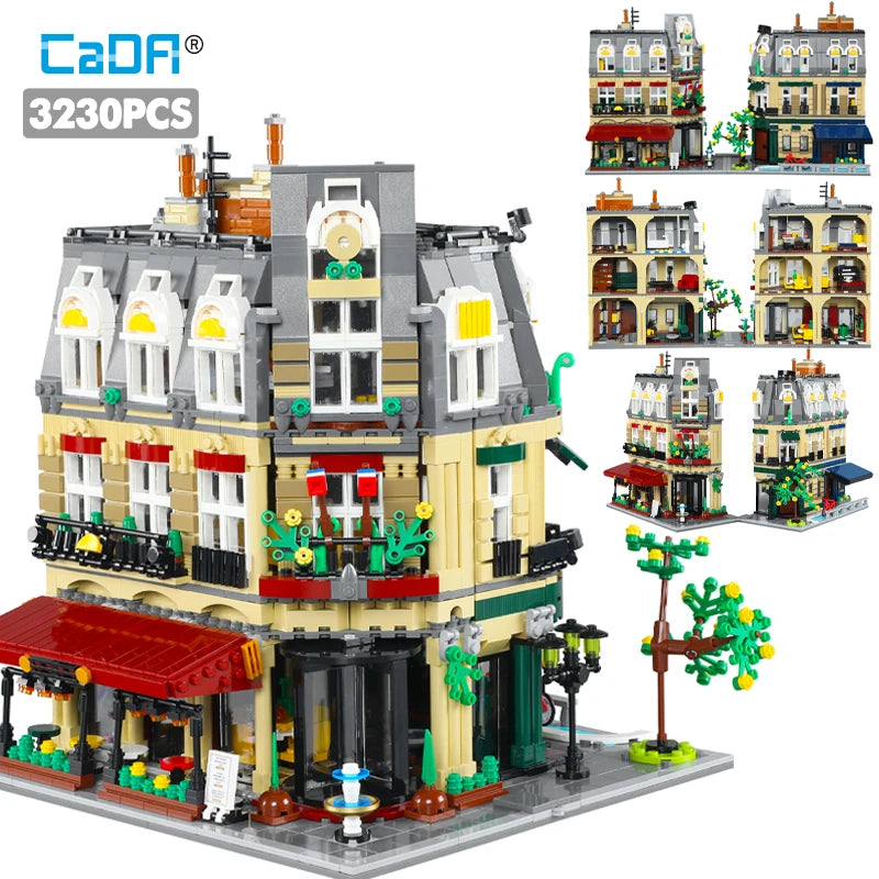 3230pcs Paris Restaurant & House Building Blocks Set for Creative Play