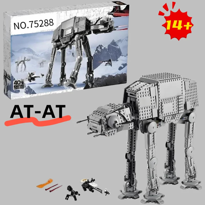 Building Blocks Space Model - DIY AT-AT Model with Figures for Kids (No Box)
