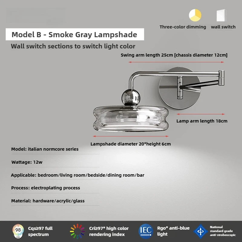 Adjustable Italian Minimalist Luxury Wall Lamp - LED Design