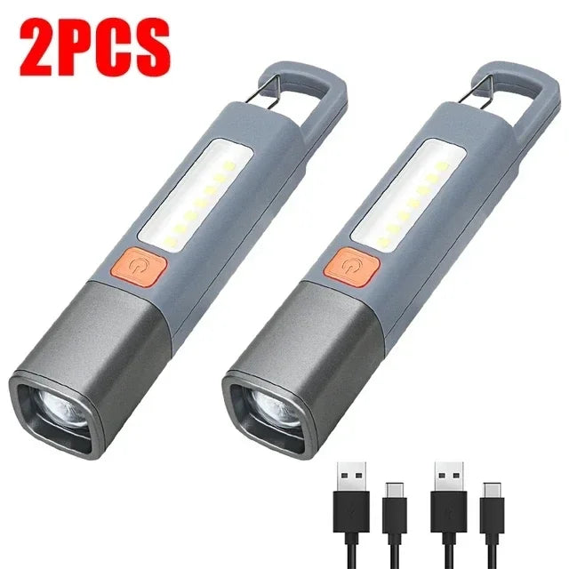SMILING SHARK Rechargeable LED Flashlight - Waterproof & Zoomable