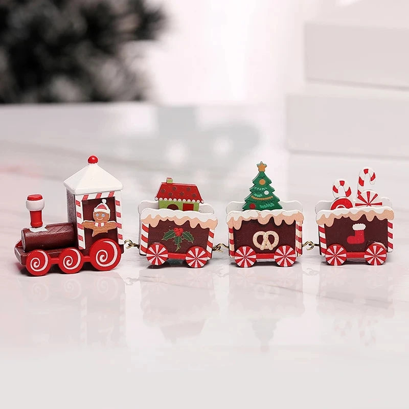Festive Wooden Christmas Train Ornament - Perfect Holiday Decor