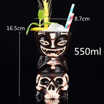 Colorful 450ml Hawaii Tiki Mug - Perfect for Cocktails & Beverages