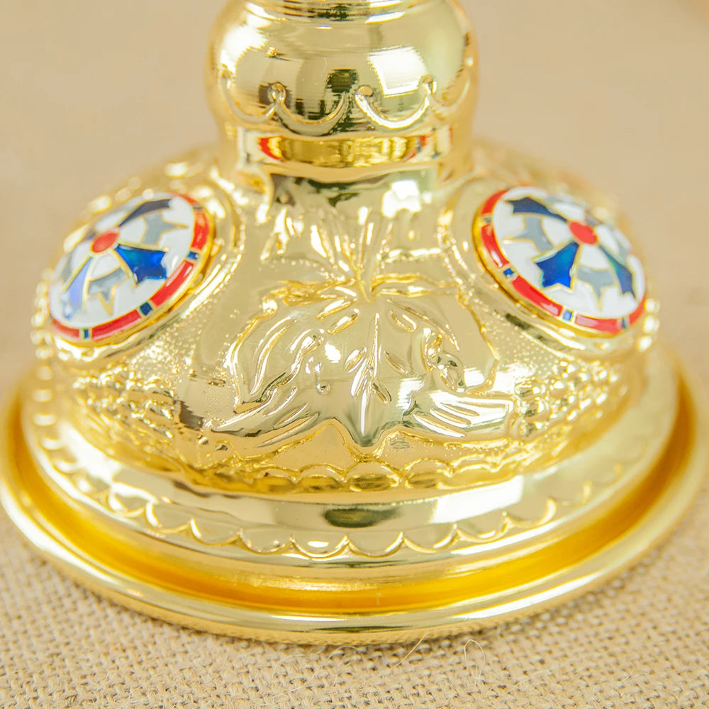 Gold-Plated Cross Stand - Elegant Religious Home Decor