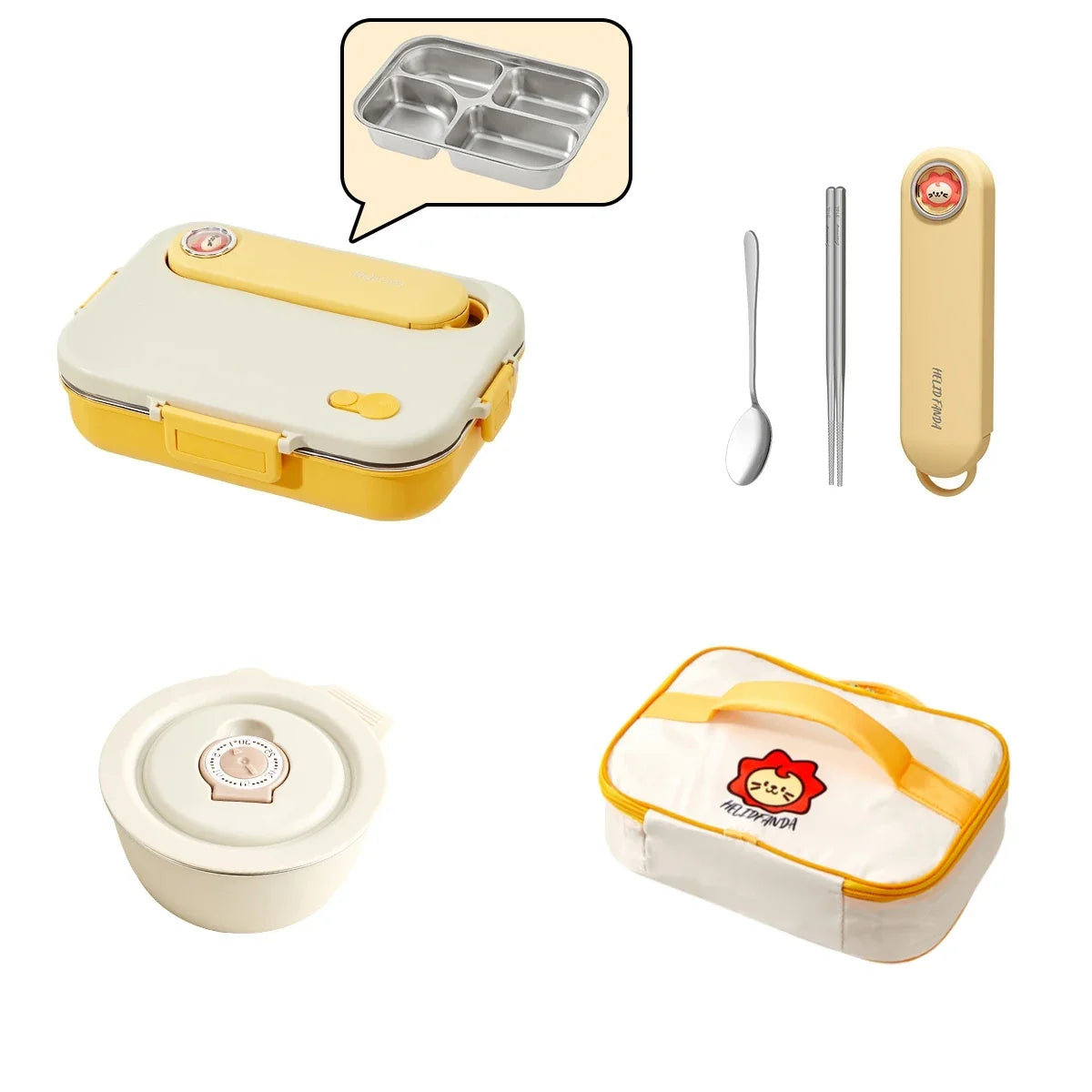 WORTHBUY Eco-Friendly Stainless Steel Bento Box - Microwave Safe