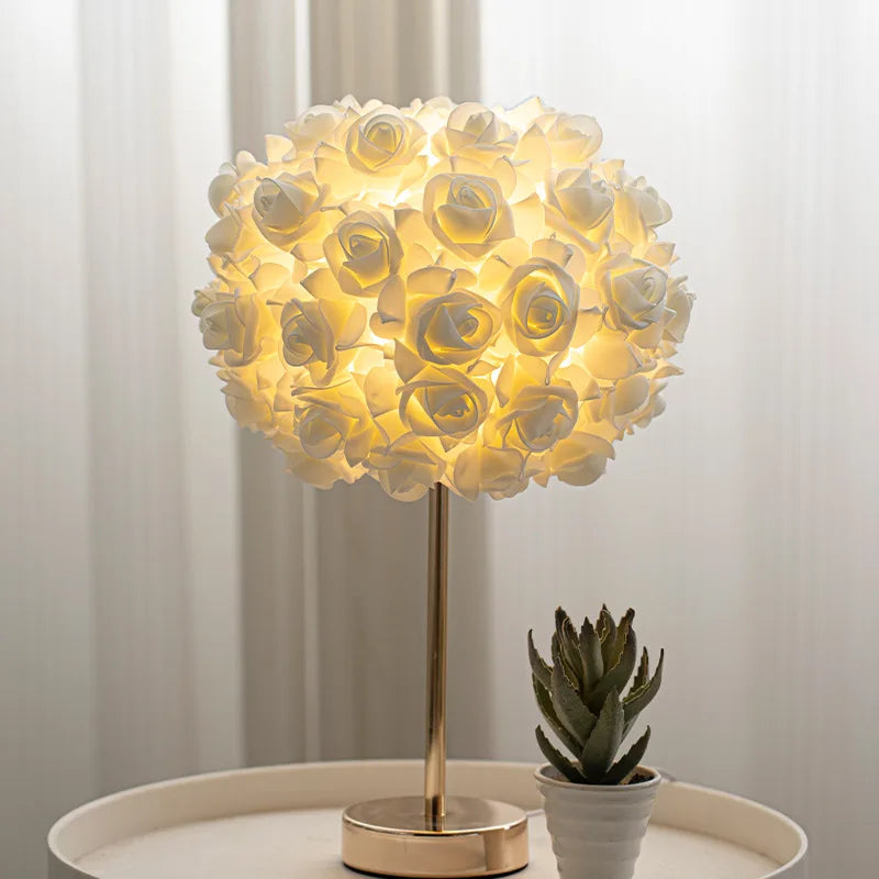 Romantic Rose Table Lamp for Elegant Bedroom Ambiance