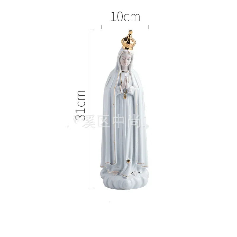 Elegant Ceramic Our Lady of Fatima Statue for Home & Church Decor