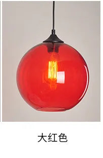 Colorful Handcrafted Glass Ball Pendant Light for Modern Dining Spaces