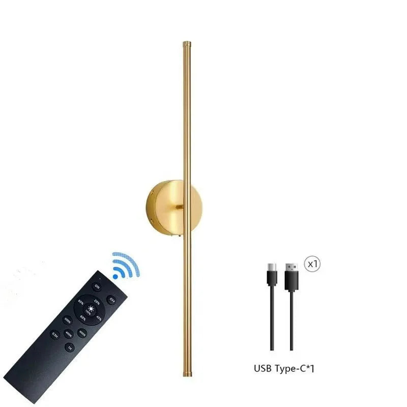 Modern Nordic Dimmable Wall Sconce with Remote Control - Battery Operated