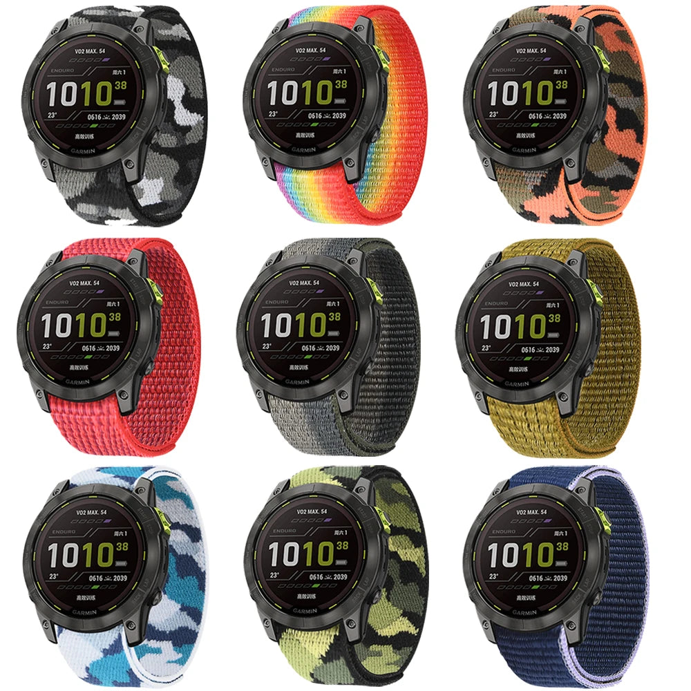 Durable Nylon Watch Band for Garmin Fenix & Epix 22/26mm