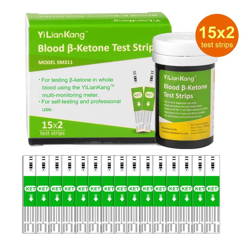 KetoBM Ketone Meter Kit: Precision Ketosis Monitoring with 15 Strips