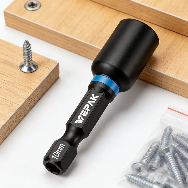 VEPAK Magnetic Hex Nut Drivers – 6/8/10mm High Torque Socket Set