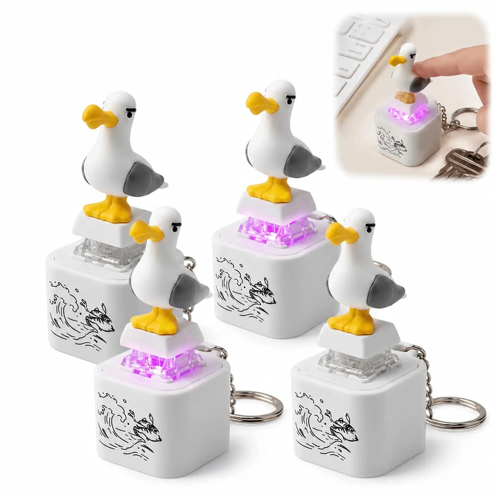 Rechargeable Interactive Sound Keychain - Playful Seagull Call