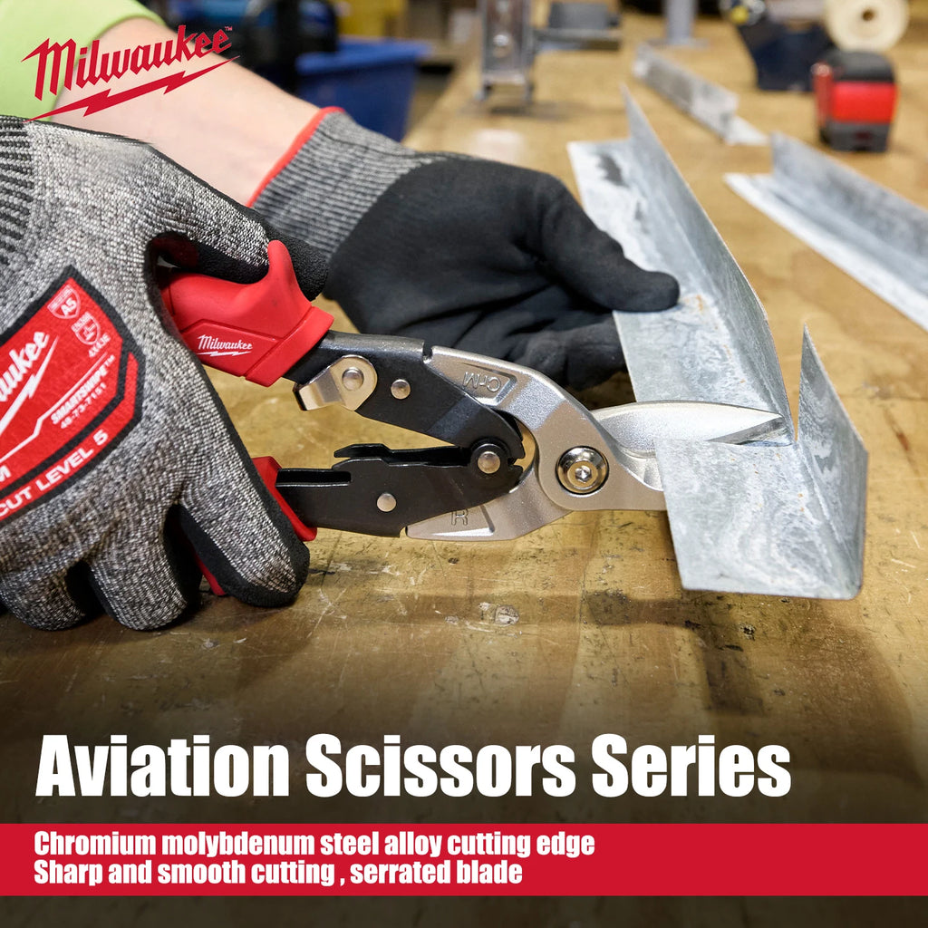Milwaukee Heavy-Duty Aviation Snips - Left & Straight Cutting Tools