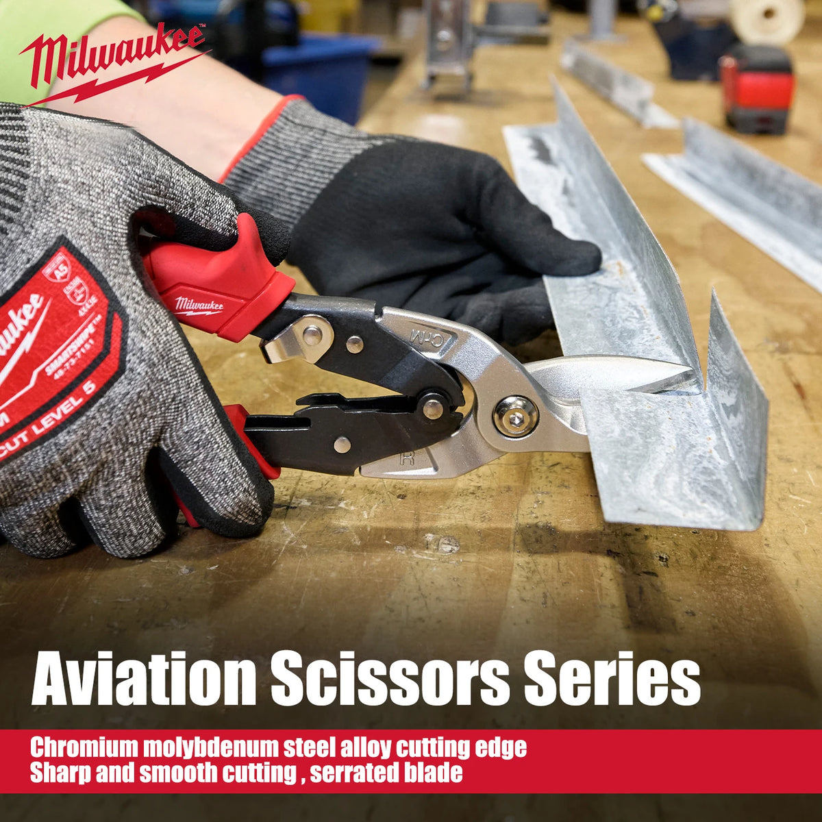 Milwaukee Heavy-Duty Aviation Snips - Left & Straight Cutting Tools