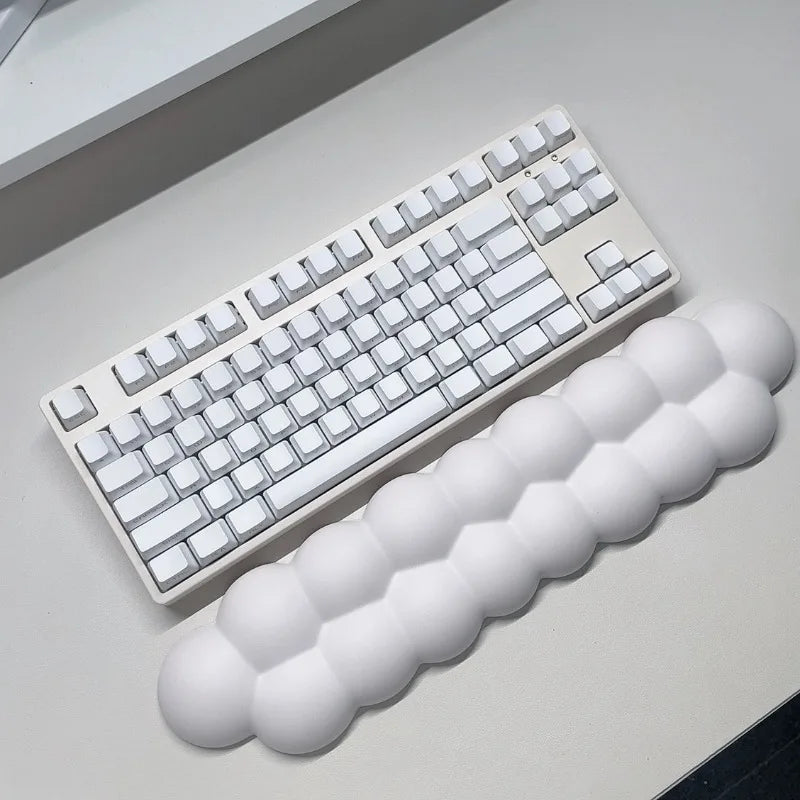 CybJoy Ergonomic Memory Foam Keyboard Wrist Rest - Puff Clouds Design