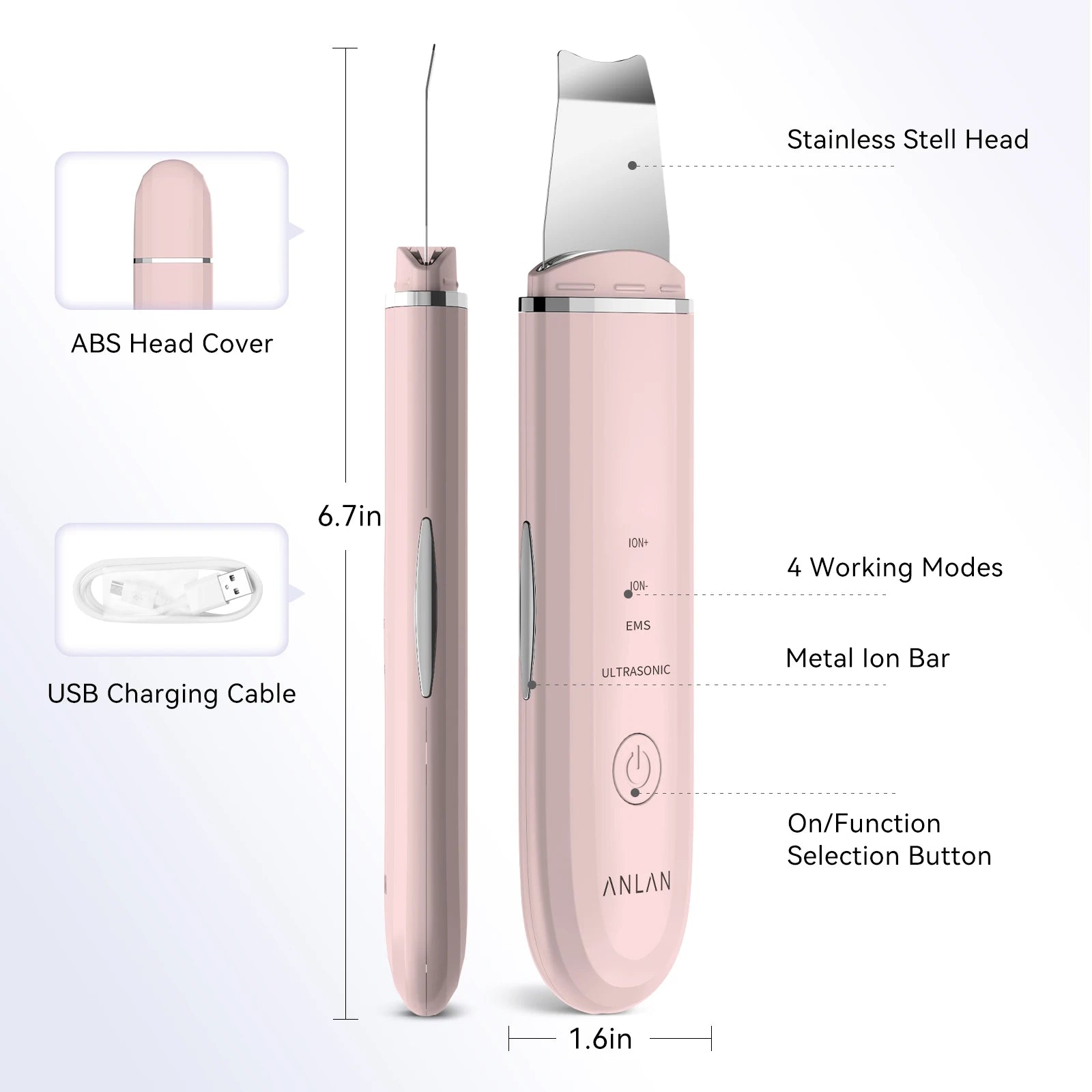 Anlan Ultrasonic Skin Scrubber - Deep Clean & Revitalize Your Face
