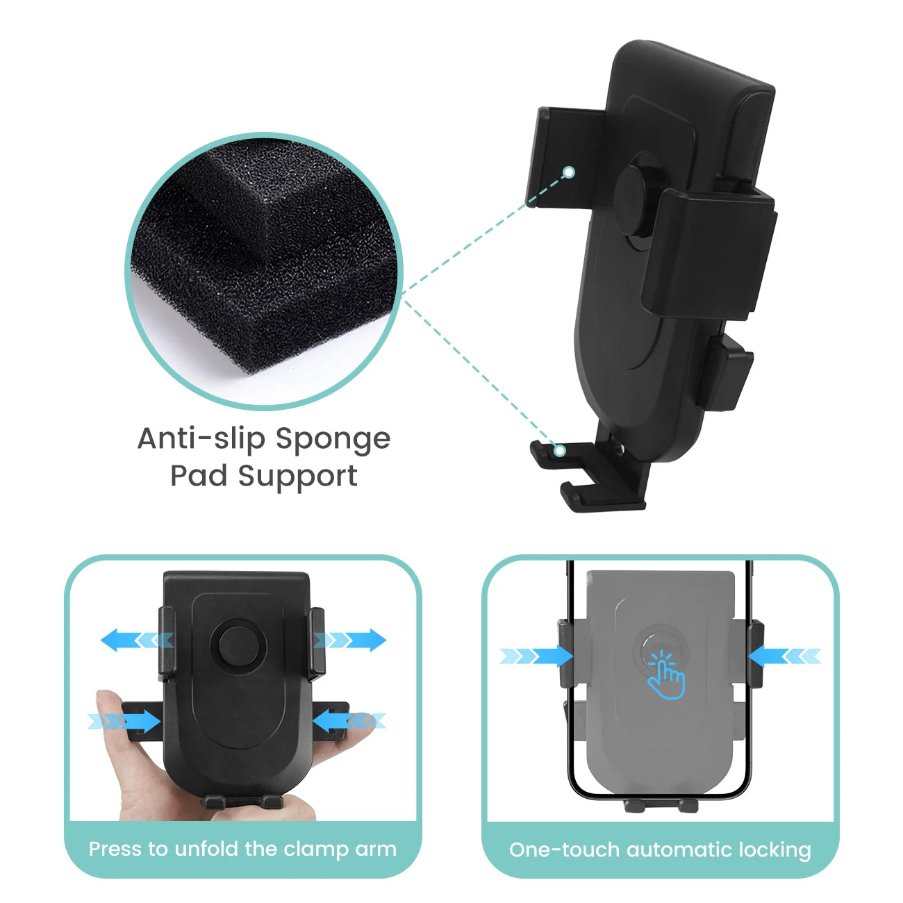 Versatile Phone Holder for Strollers & Shopping Carts - 360° Rotation