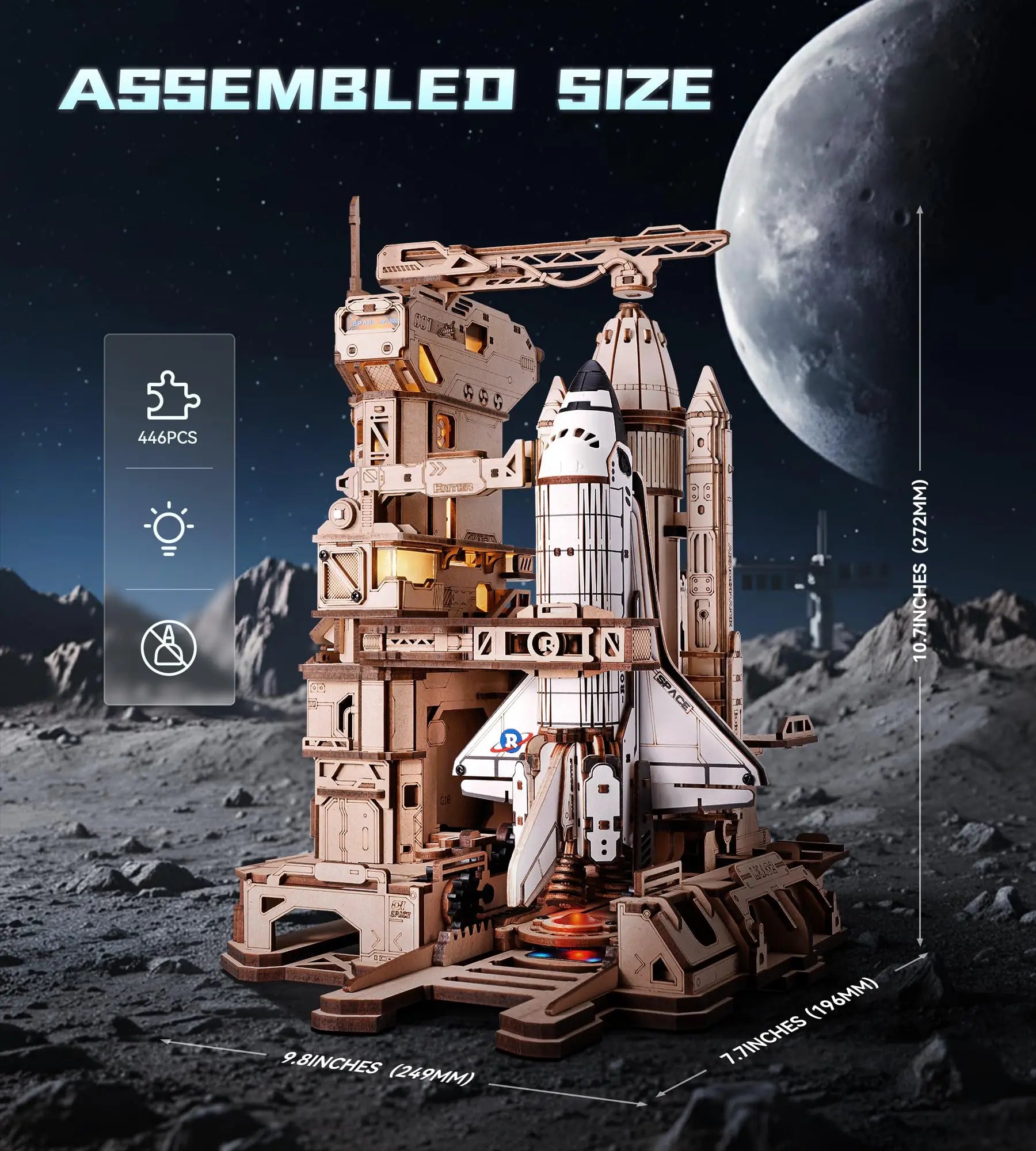 Robotime 3D Space Shuttle Puzzle - Dynamic Mechanical STEM Kit