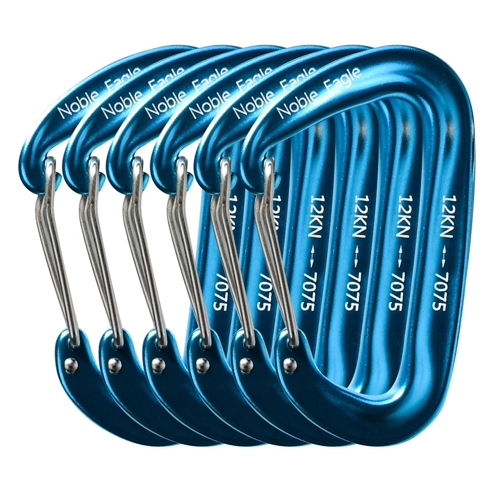6Pcs Heavy Duty Aluminum Carabiner Set for Camping & Climbing