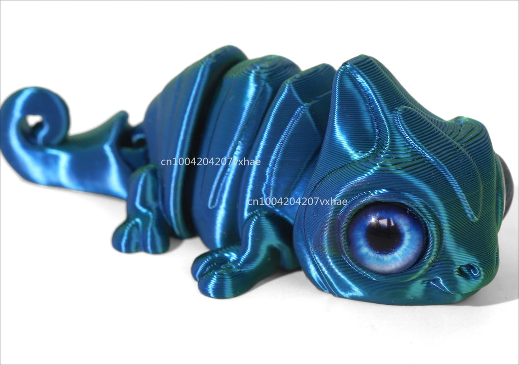 Multi-Joint 3D Printed Chameleon Figures - Unique Home Decor & Gift