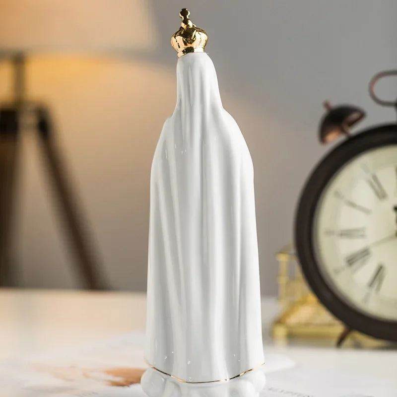Elegant Ceramic Our Lady of Fatima Statue for Home & Church Decor