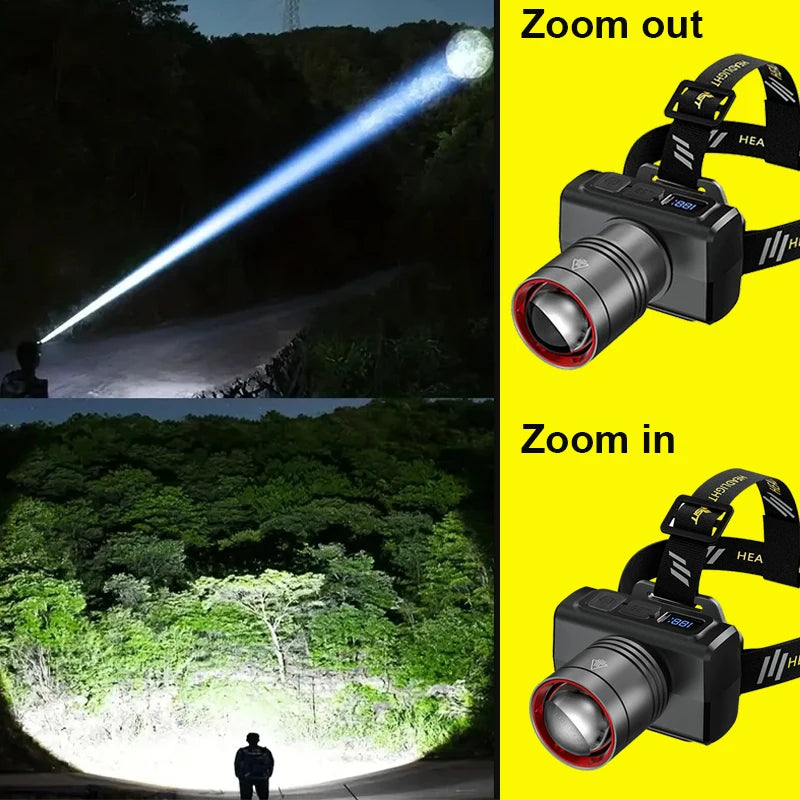 Ultra Bright Rechargeable Motion Sensor Headlamp - Waterproof & Adjustable