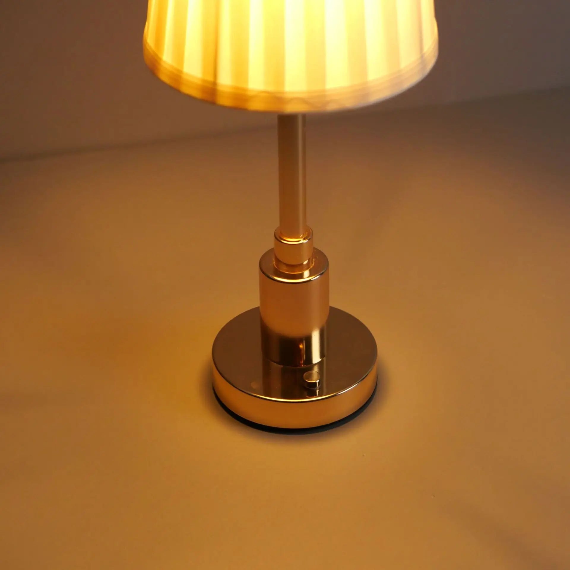 Nordic Rechargeable LED Table Lamp - Elegant Gold Fabric Design