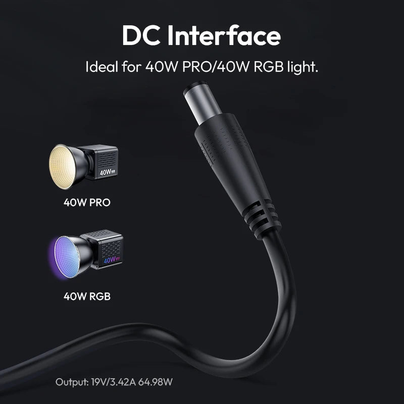 Ulanzi HT005 DC Power Adapter for 40W Pro/RGB COB Lights