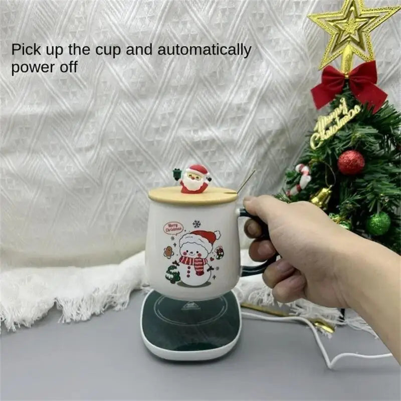 Festive Ceramic Mug Gift Set with Lid & Spoon - Perfect Christmas Present