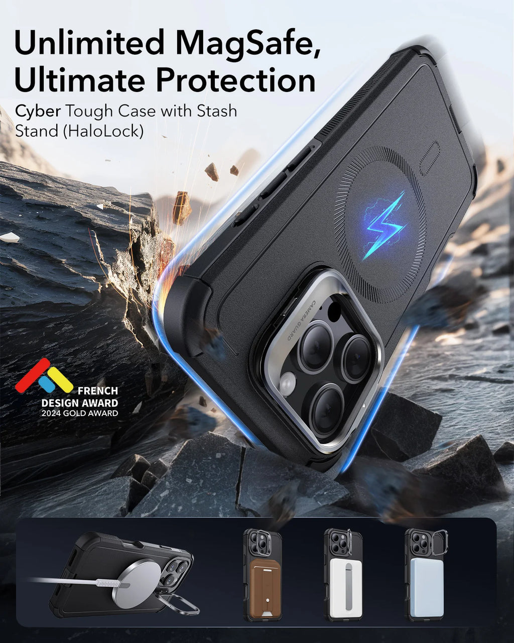ESR MagSafe iPhone 15/14/13 Protective Case with Military-Grade Durability