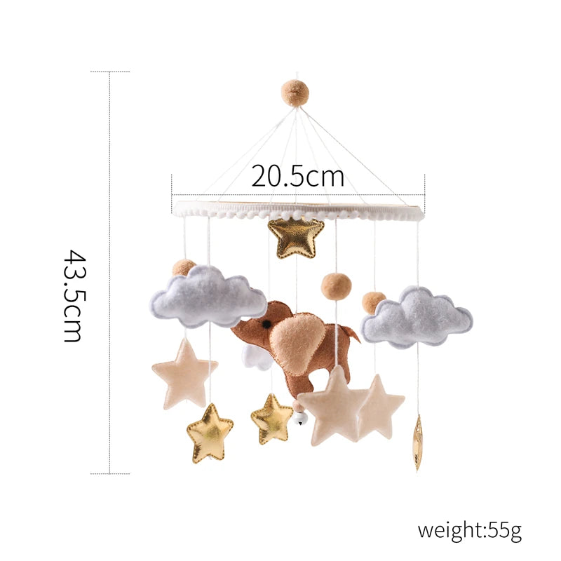 Soft Felt Hot Air Balloon Baby Crib Mobile - Colorful Wind Chime Toy