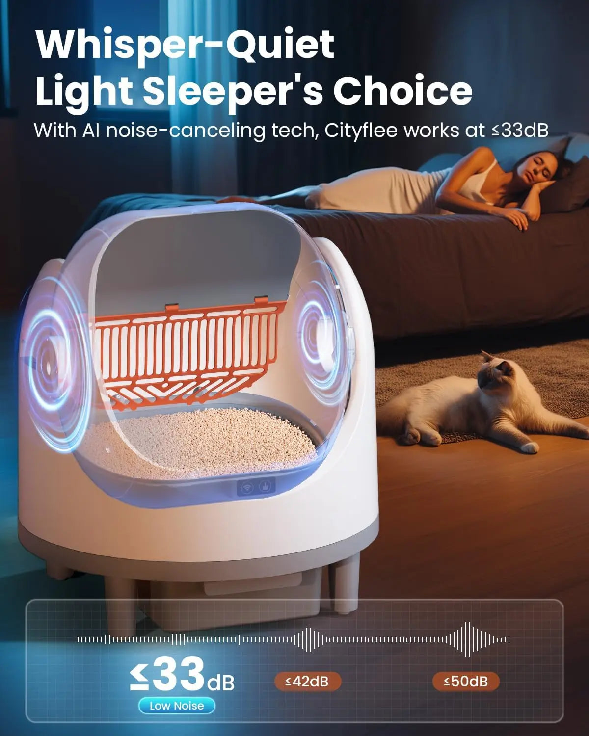 Smart Self-Cleaning Litter Box with WiFi Control for Cats