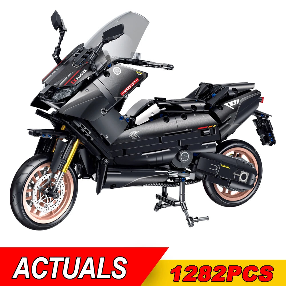 1282 PCS T-MAX Motorcycle Building Blocks - Creative Motorbike Model